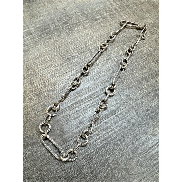 Nice John Hardy Woven Link Necklace Sterling Silver Statement Piece Choker 16”